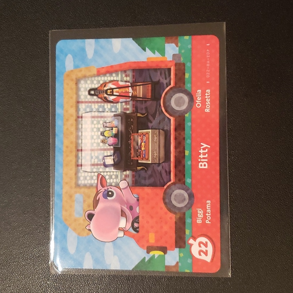 Bitty 22 welcome amiibo RV card animal crossing ACNH Nintendo switch